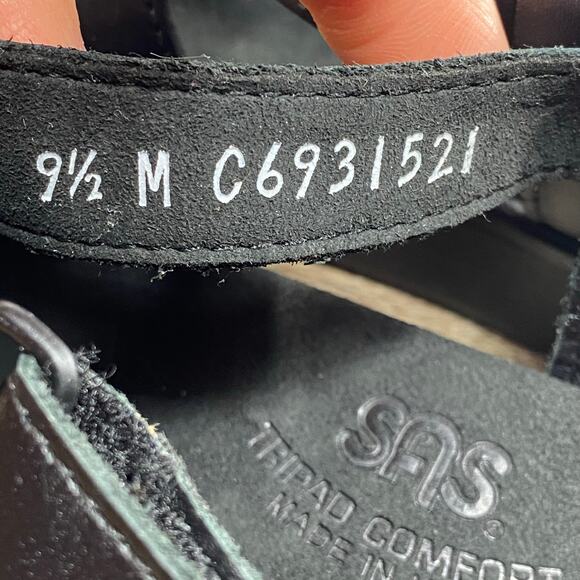 SAS Huggy Cross Strap Sandals Women's Size 9.5 M Black Slingback Comfort Walking - Picture 8 of 8